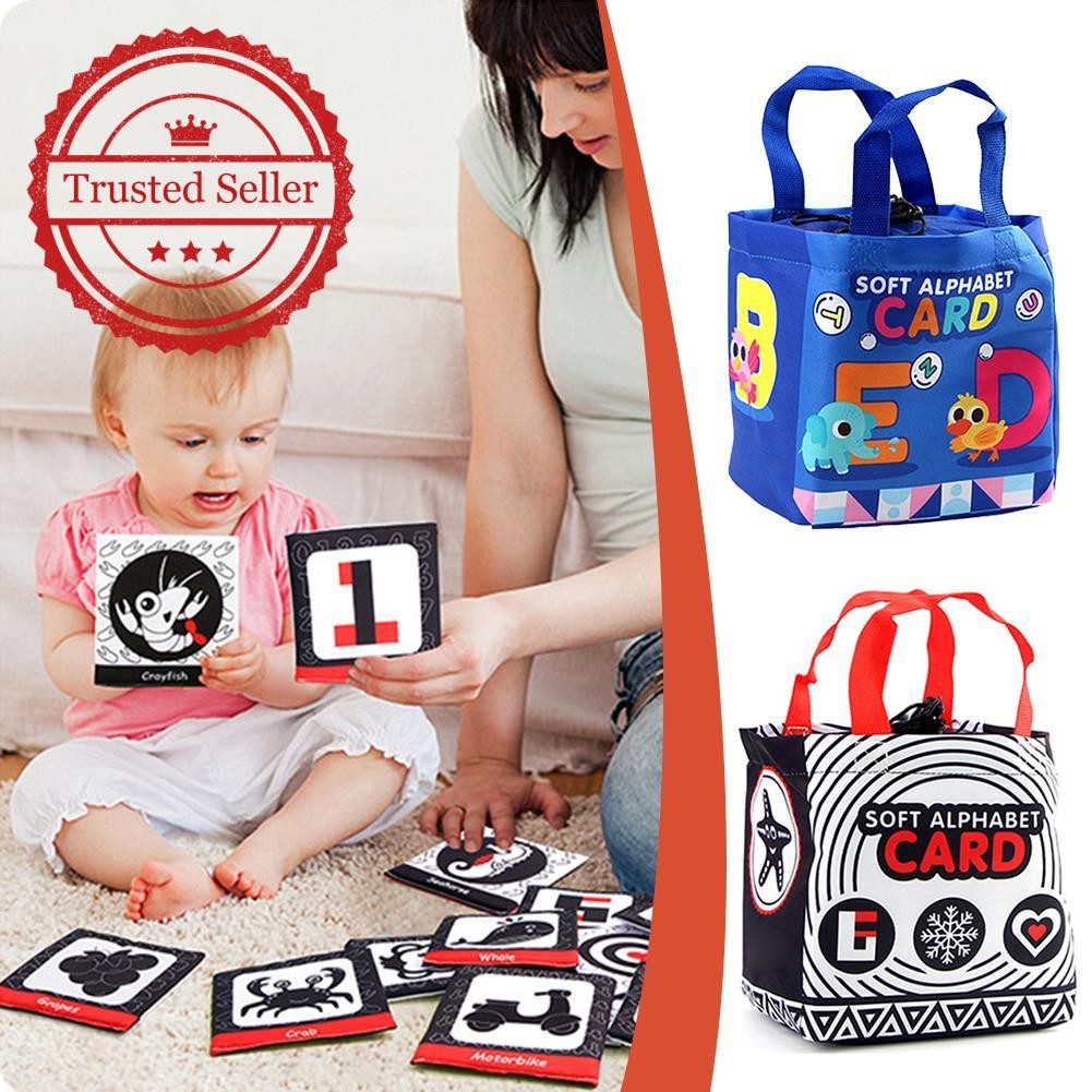 ดิจิตอลความรู้ความเข้าใจ Baby Early Education ตรัสรู้ตัวอักษร 26 ผ้าการ์ดความรู้ความเข้าใจกระเป๋าเด็