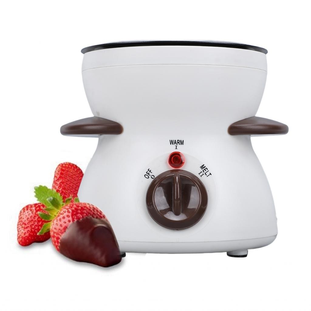 Rrianfo-vn Yunseity Mini Electric Fondue Pot Set ช็อกโกแลต 25W 200ml ความจุส้อมจิ้มสําหรับบ้าน (US P