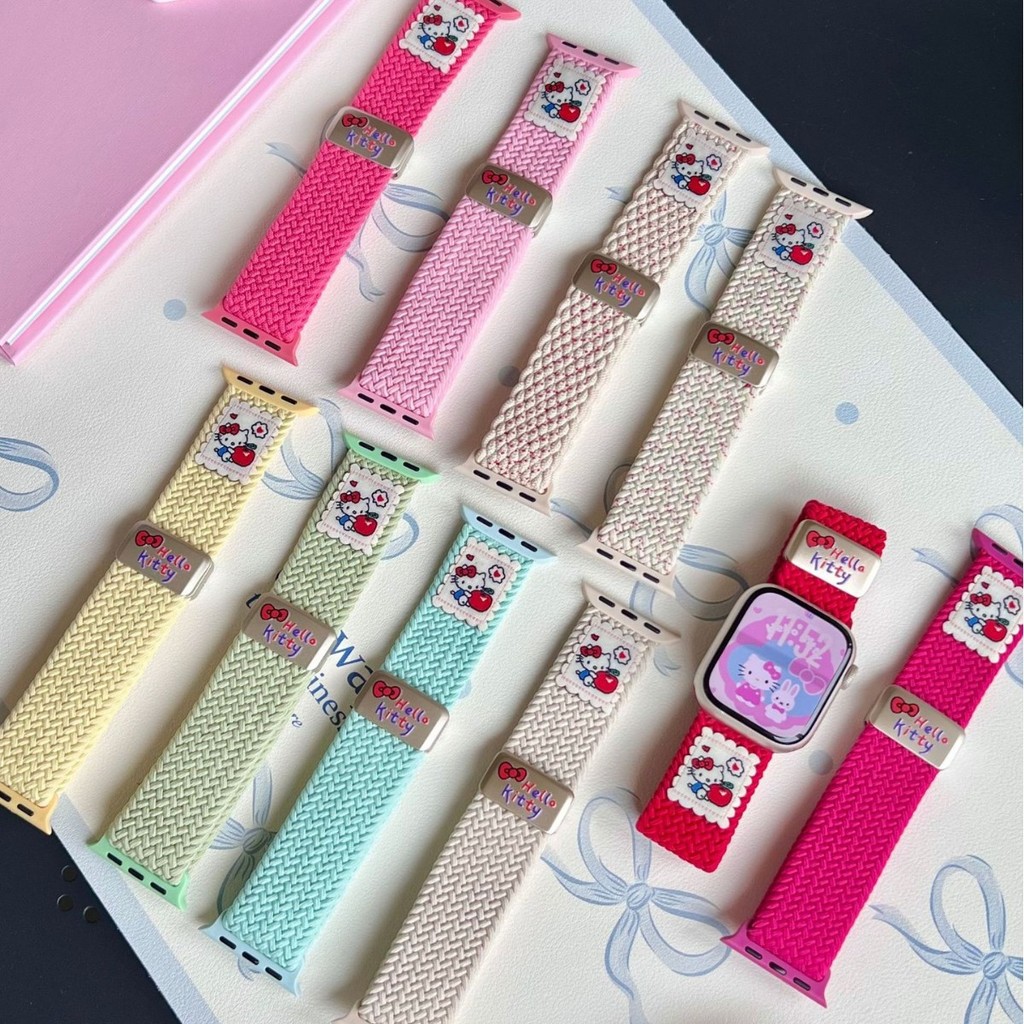 Katie การพิมพ์ตัวละครสามมิติสายถักแม่เหล็กเหมาะสําหรับ Apple Watch iwatch 10987654อัลตร้า/ซี