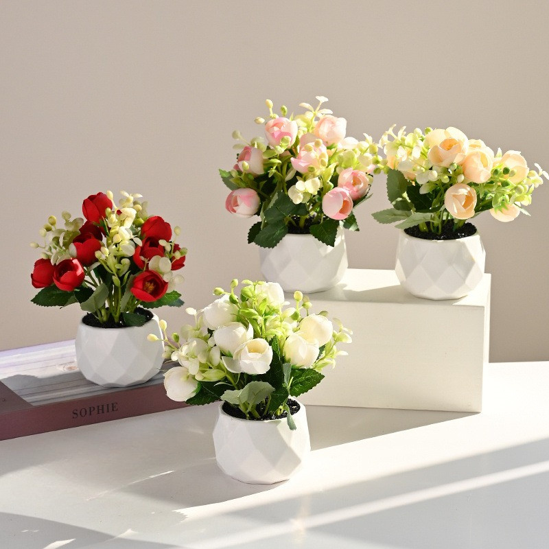 ต้นไม้กระถางขนาดเล็ก กงานกระถางเครื่องประดับตกแต่งสวน ดอกไม้ตกแต่งบ้าน