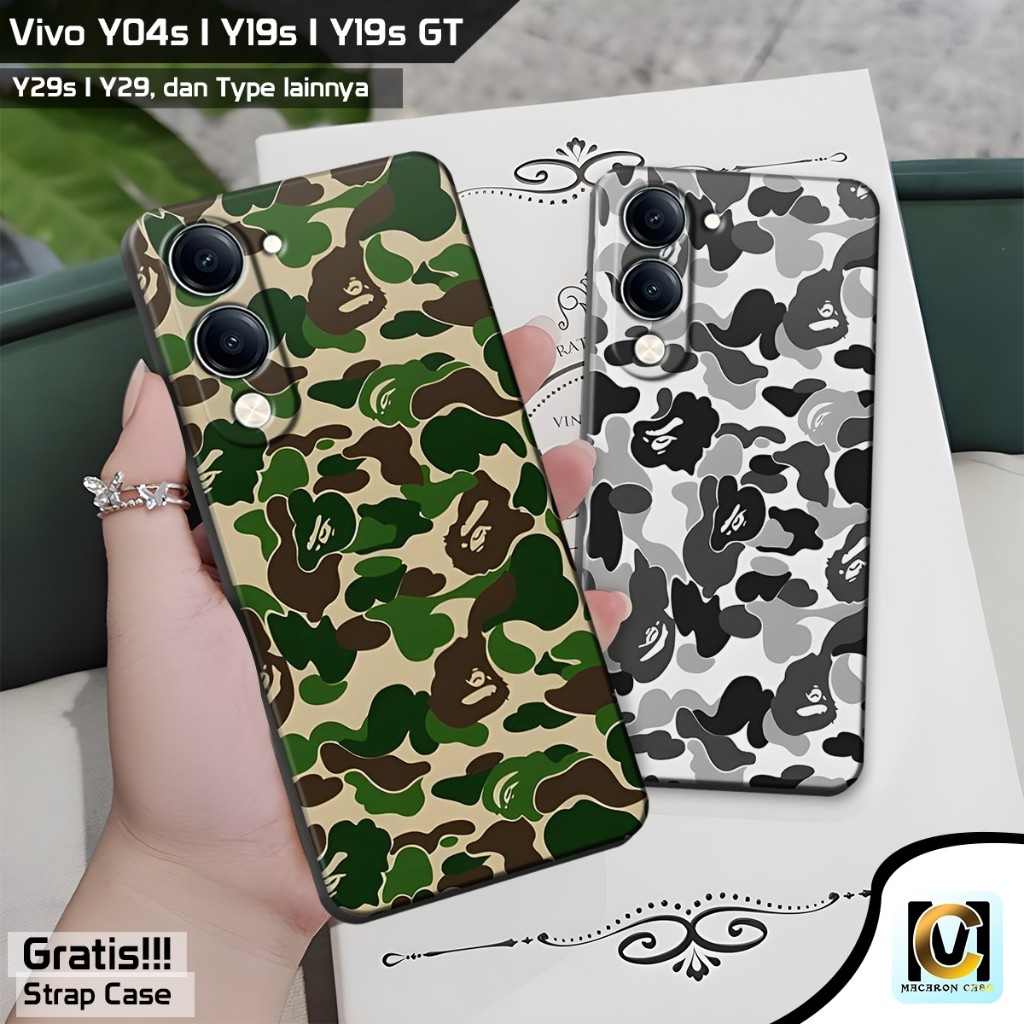 เคส Vivo Y04s / Y19s / Y19s GT / Y29 / Y29s ล่าสุด 2025 Bape Motif | ซอฟท์เคส HP Vivo Y04s | วีโว่ Y