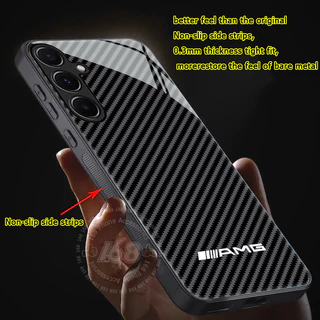 เคส Samsung A56 A55 5G Case เคสคาร์บอนไฟเบอร์กันกระแทกพร้อมป้องกันเลนส์กล้อง ขอบซิลิโคนอ่อนสไตล์มินิมอลสำหรับนักเรียนชายและผู้ชาย