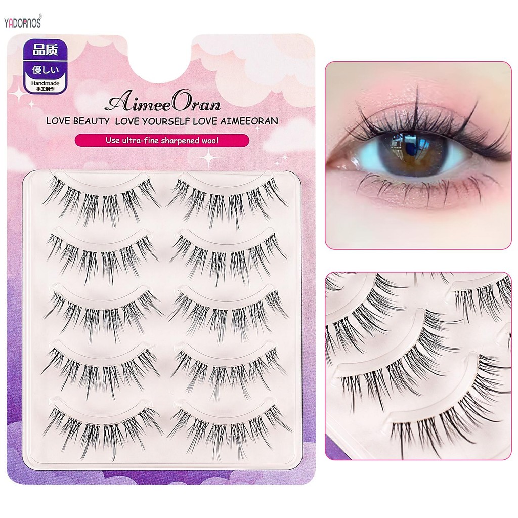 【ready】ขนตาปลอมจําลองนักเรียนทุกวัน 3D Lash ปริมาณหนายาว Wispy Lashes สําหรับผู้หญิงและเด็กผู้หญิง
