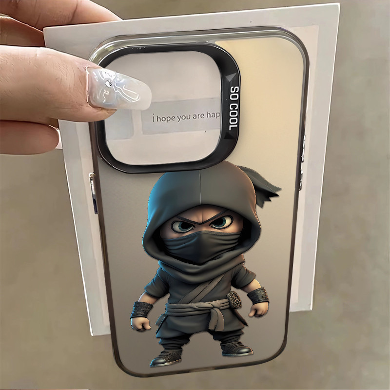 Ninja การ์ตูนน่ารักรุ่น Q รูใหญ่เหมาะสําหรับ iPhone 17PROMAX ป้องกัน 16 15 14 13 12 11 17 PRO MAX 16