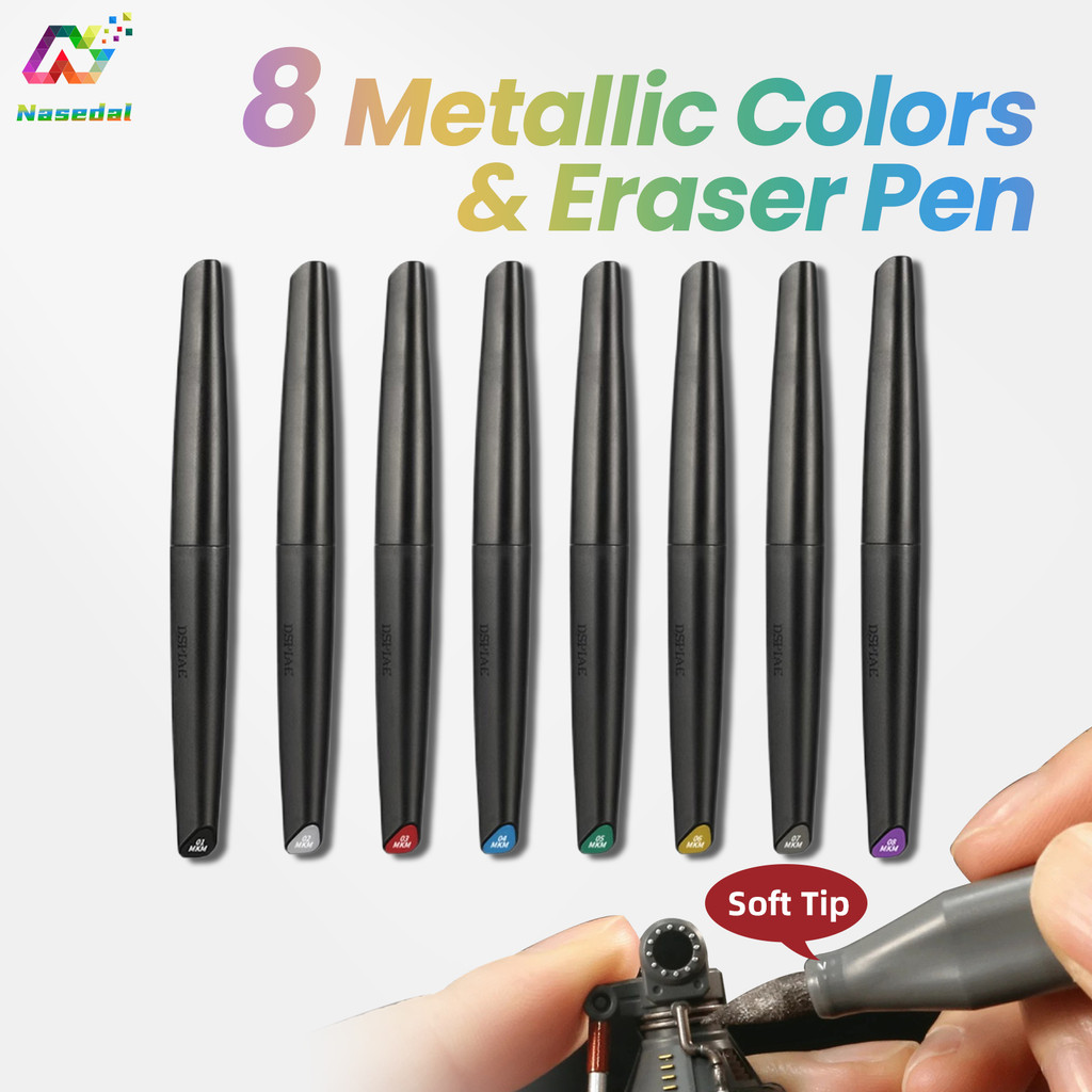 Dspiae Soft Head Marker ชุดปากกา Basic Color Metallic Fluorescent Color Kit สําหรับ Gundam รุ่นภาพวา
