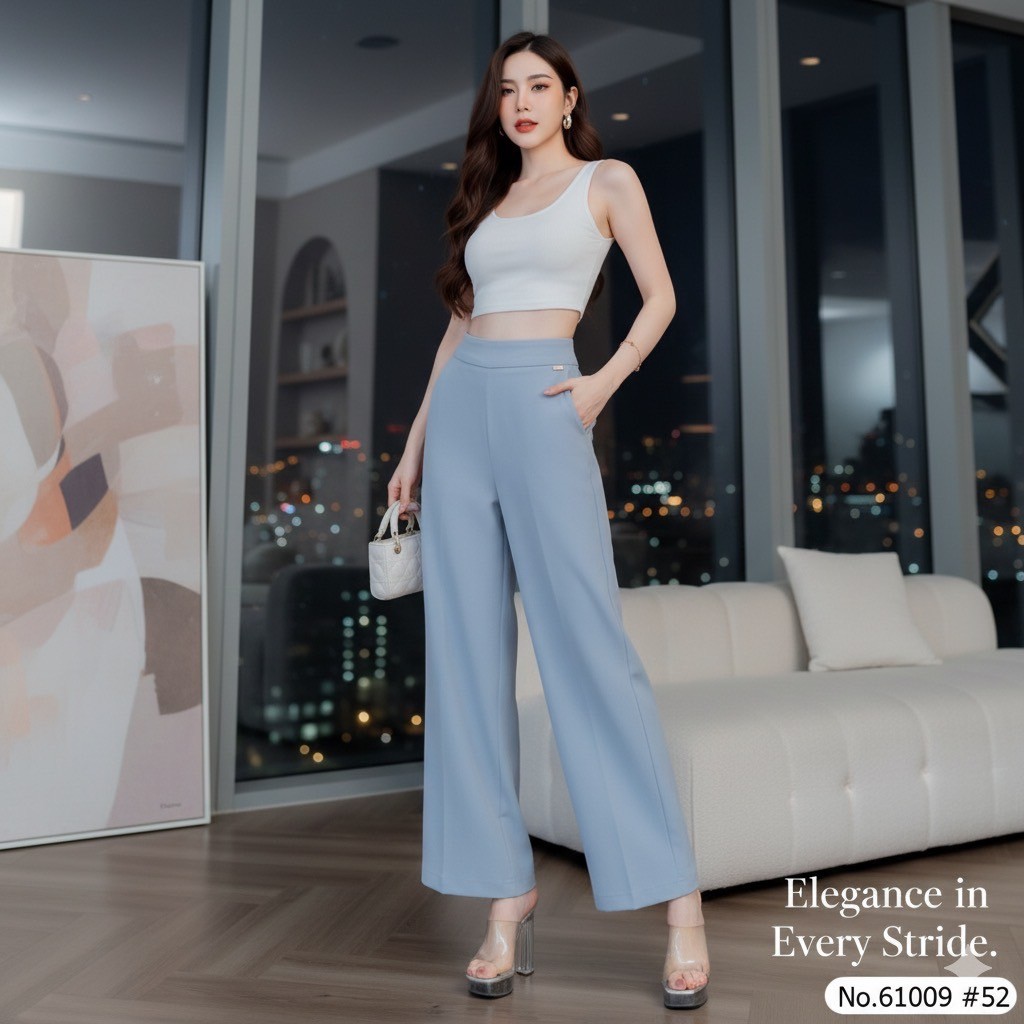 Vertier กางเกงขาบาน No.61009 ซิบข้าง งานเกรดห้าง