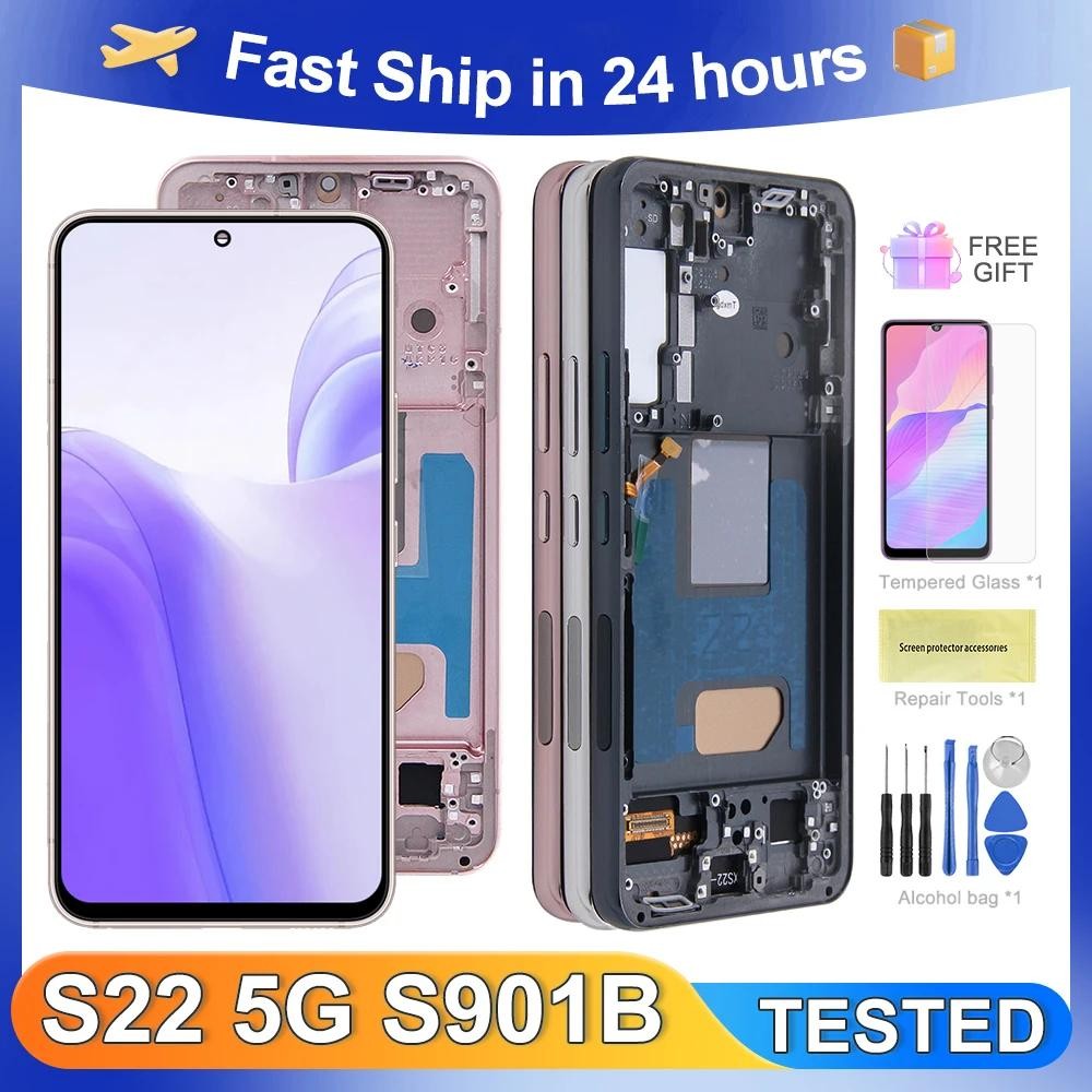 สําหรับ Samsung S22 ทดสอบสําหรับ S22 5G S901B S901U S901W S901N S901E จอแสดงผล LCD Touch Screen Digi