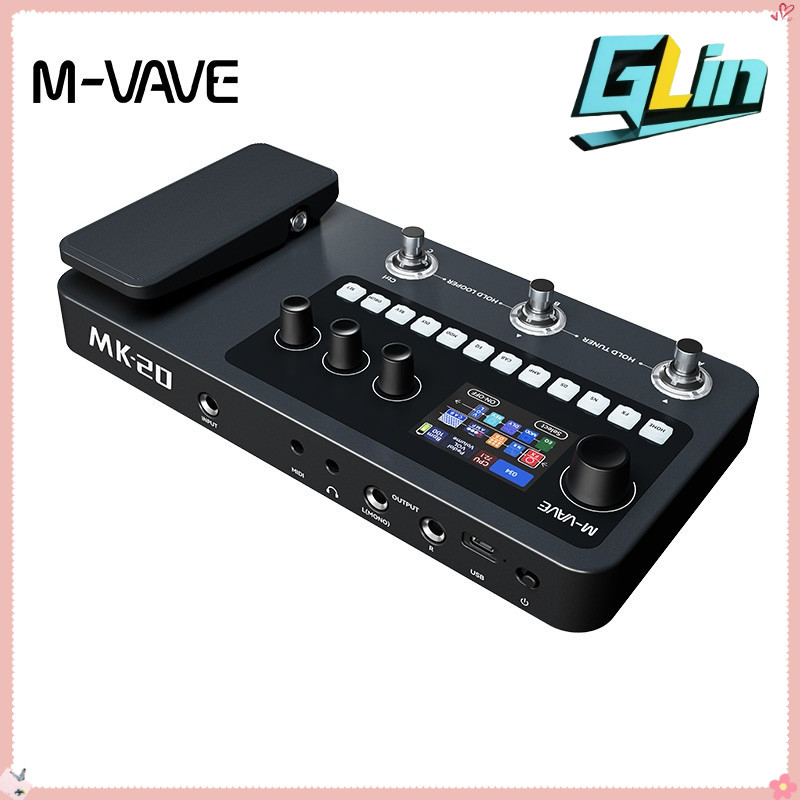 M-VAVE MK-20 มัลติฟังก์ชั่นกีตาร์/เบส Effector Pedal - ในตัว 120 AMP โทน, 10 โมดูล, MIDI Link, Prese