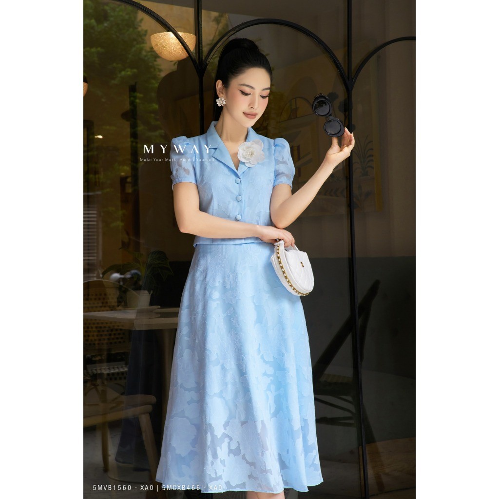 MY WAY เสื้อคอปกเสื้อกั๊กผู้หญิงดอกไม้คุณภาพสูง 5MVB1560