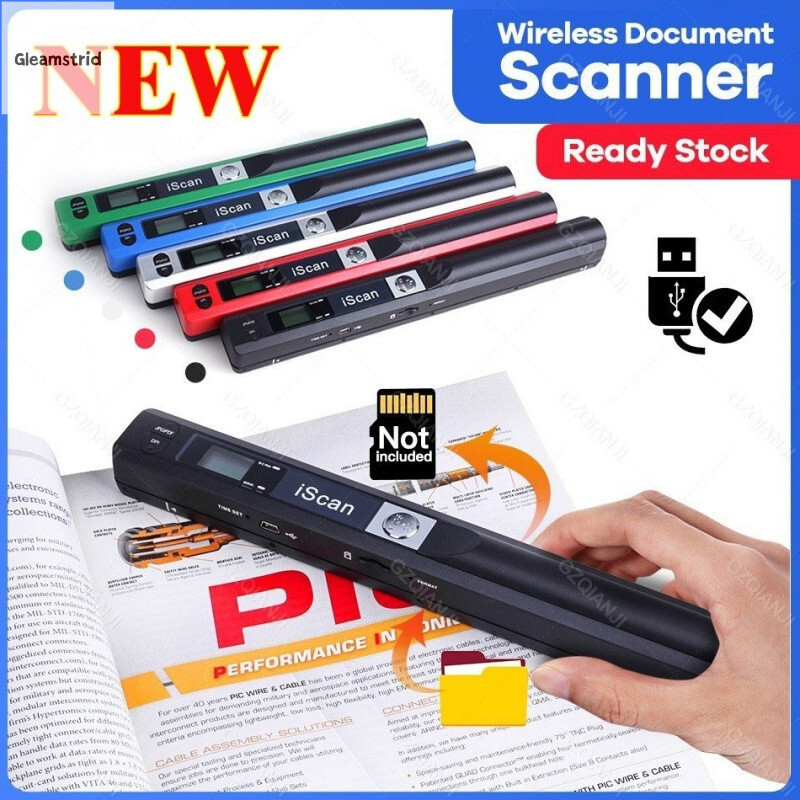 Gleamstrid Fast Shipping ขายของแท้A4 เอกสาร JPG/PDF Scanner Mini Portable Digital Scanner 900DPI Han