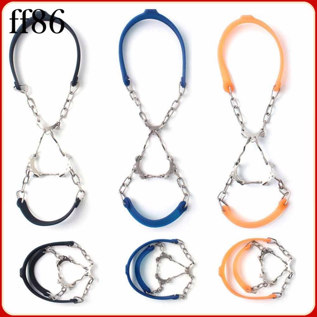 1 คู่กลางแจ้ง 6 ฟัน Crampon รองเท้าเดินป่าปีนเขา Spikes Gripper ฤดูหนาว Anti ซิลิโคน Ice Chain กีฬา 