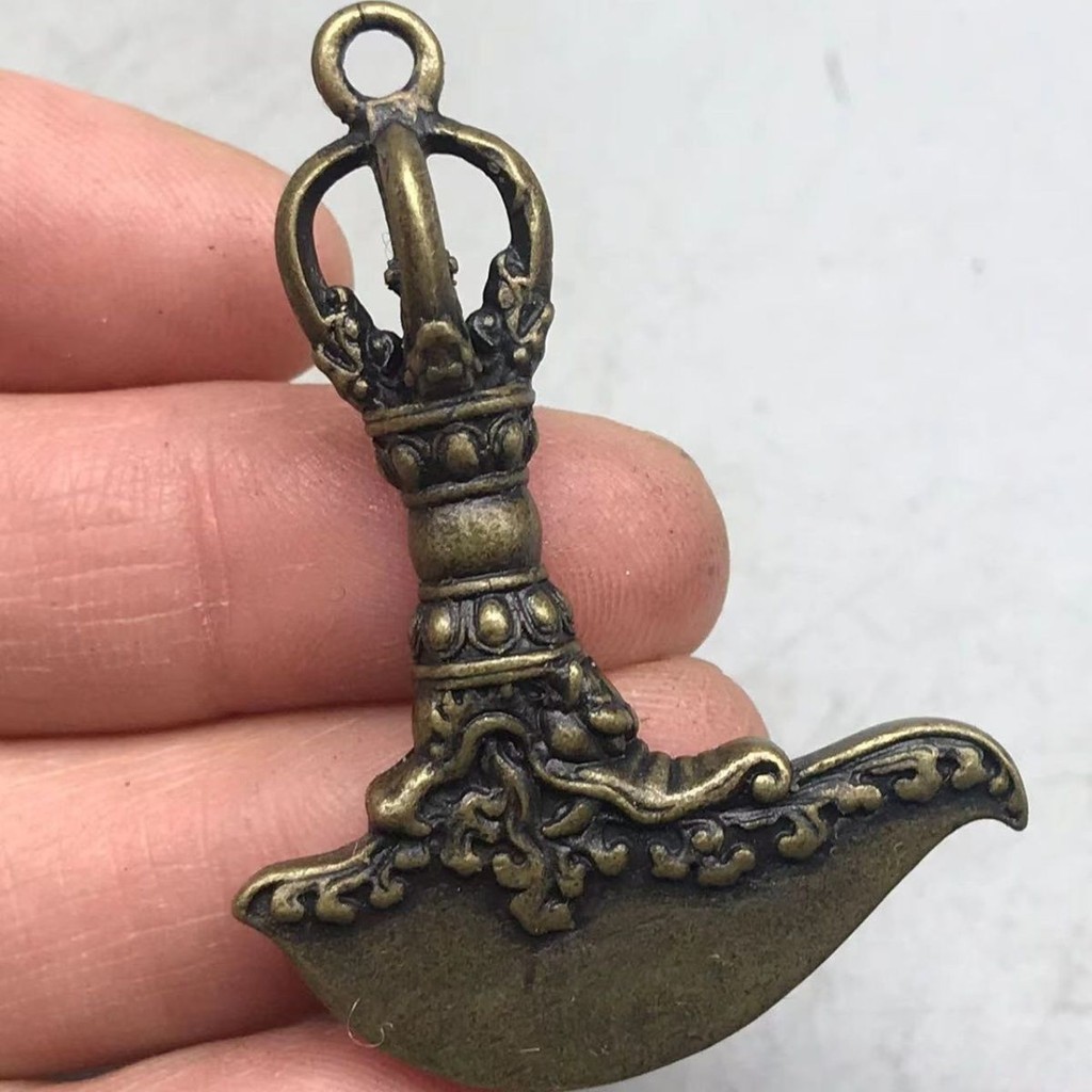 ทองเหลือง Claded Vajra Vajra Demon Pestle Vajra Tantric เครื่องมือป้องกันร่างกายจี้สีบรอนซ์