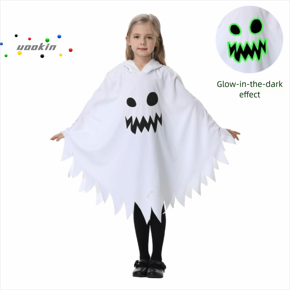 UOOKIN ชุดคอสเพลย์ Cape กะพริบในความมืด แบบGhost Face Design สำหรับHALOWEEN