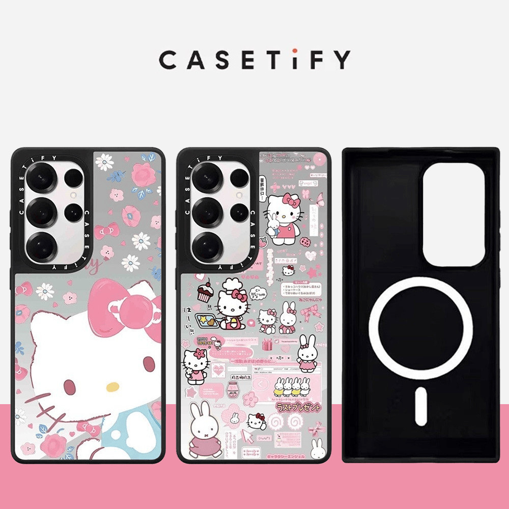 แม่เหล็กขนมขบเคี้ยวกระต่าย Kitty กระจก Hard Samsung สําหรับ Samsung Galaxy S25 24 23 UItra S25 24 Pl