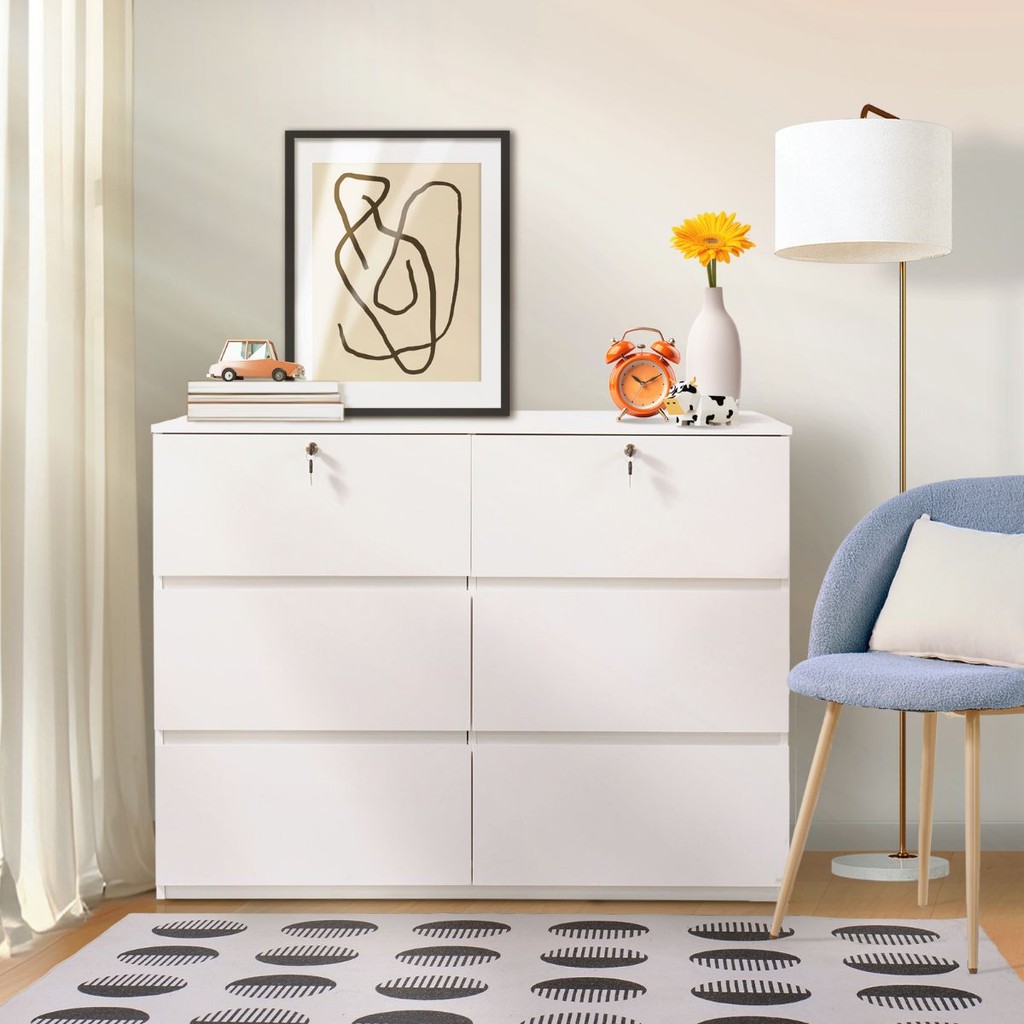 Koncept Furniture ตู้ลิ้นชัก ขนาด 120 ซม. รุ่น Poppy สีขาว (120x39x89 ซม.)  แบรนด์ KONCEPT FURNITURE