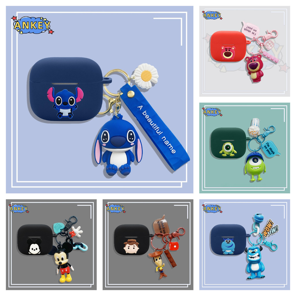 Case for Edifier EvoBuds Protective Silicone Cute Mickey and Minnie Pendant Cartoon Covers Edifier Lolli ANC Bluetooth Earphone Shell Headphone PortEarphone