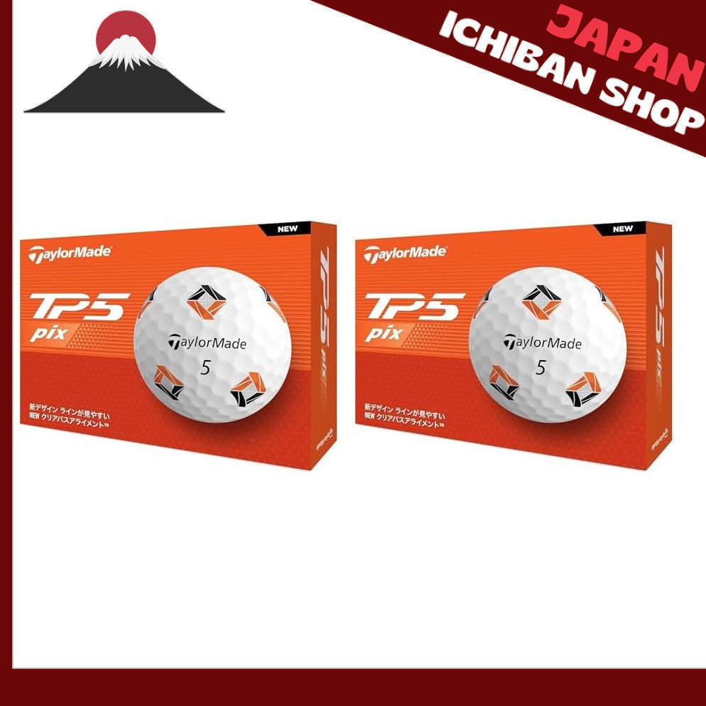 【จากประเทศญี่ปุ่น】 TaylorMade Japan Official TP5 Pix Series 2024 Golf Balls 1 dozen (x 2)