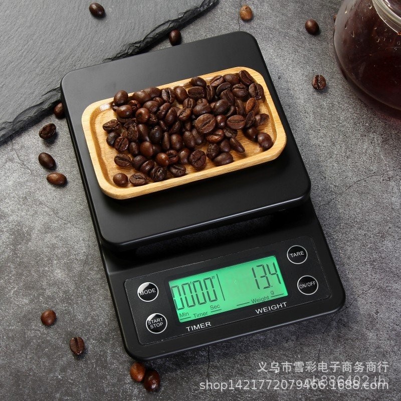 Coffee Scale Hand-Brewed Food Scale Electronic Bar Scale กาแฟอิเล็กทรอนิกส์ Scale Timing 5kg0.1g Sca