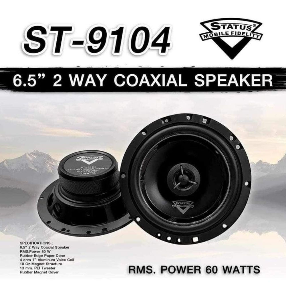 พร้อมส่ง ลำโพง 6.5 นิ้ว STATUS ST-9104 สเตตัสแกนร่วม2ทาง (1คู่) รุ่นล่าสุด งานลิขสิทธิ์แท้