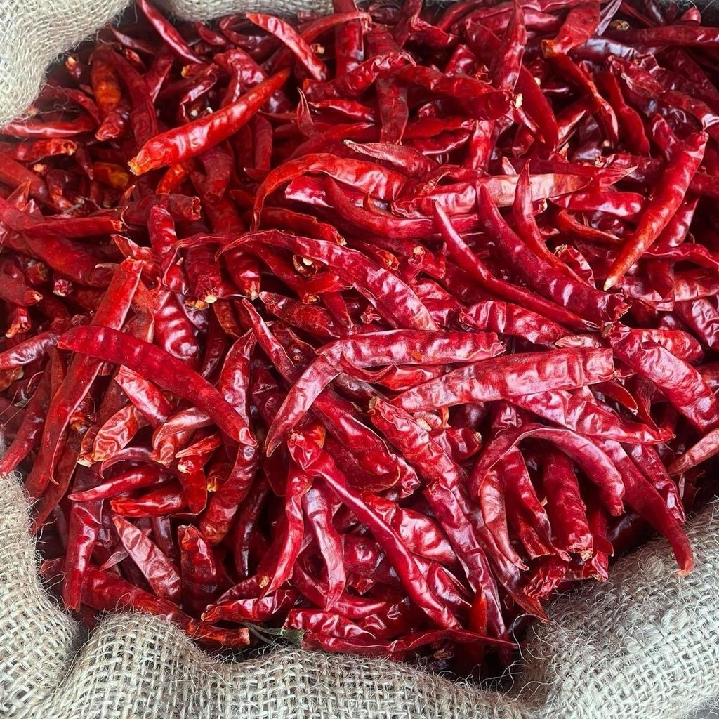 เด็ดแท้ พริกแห้งจินดาอินเดีย(เด็ดแท้100%)  น้ำหนัก  1 kg.