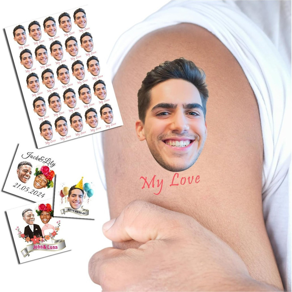 Custom Tattoos Temporary 1.2/1.6/1.9/2.4 Inches Personalized Temporary Tattoos Customized Name Logo 