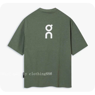 คุณภาพสูง ON run เสื้อยืดแขนสั้นพิมพ์ลาย Quick-Drying Sports Casual Running