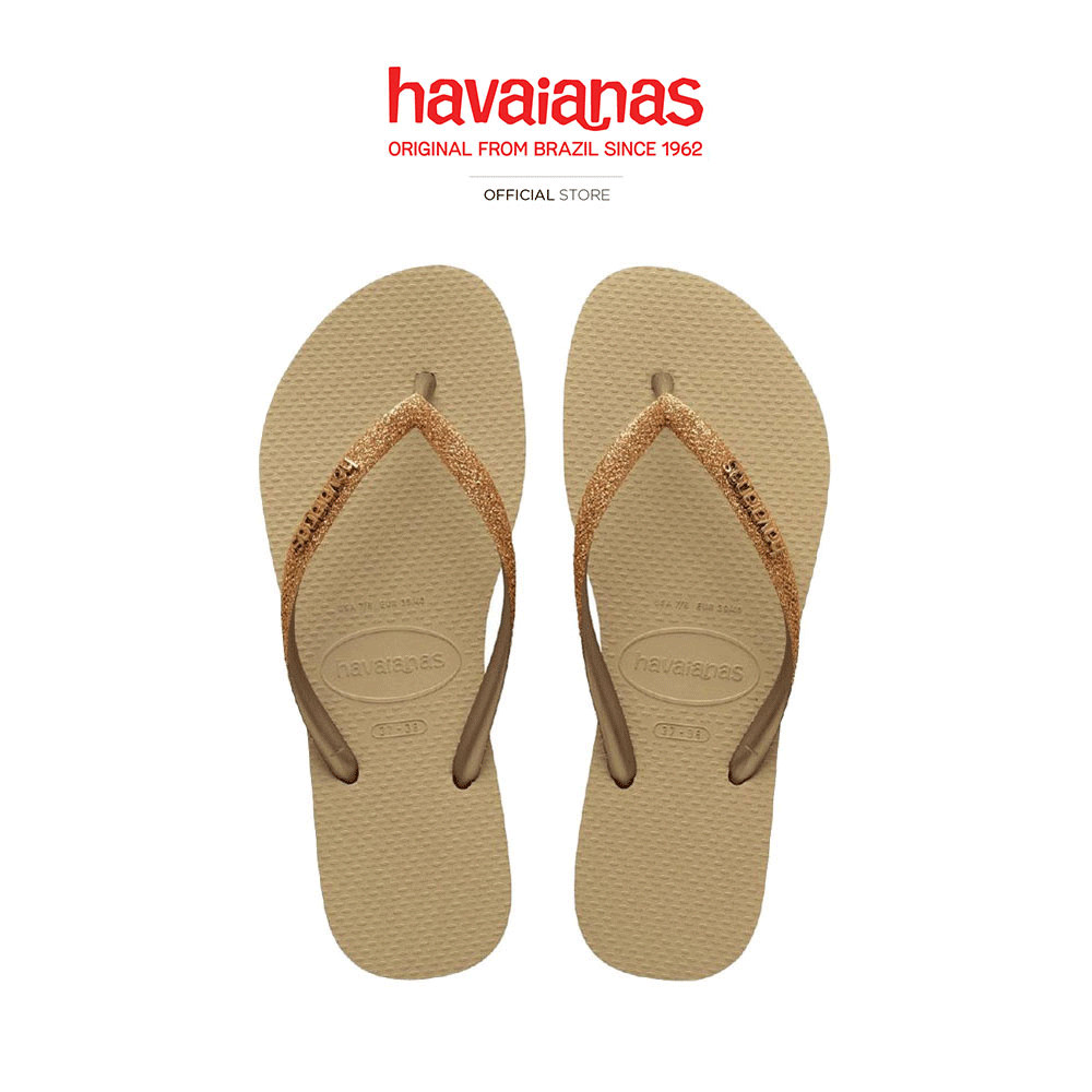 HAVAIANAS รองเท้าแตะ Slim Glitter II Flip Flops CREAM 41469759177F_H3CMXX
