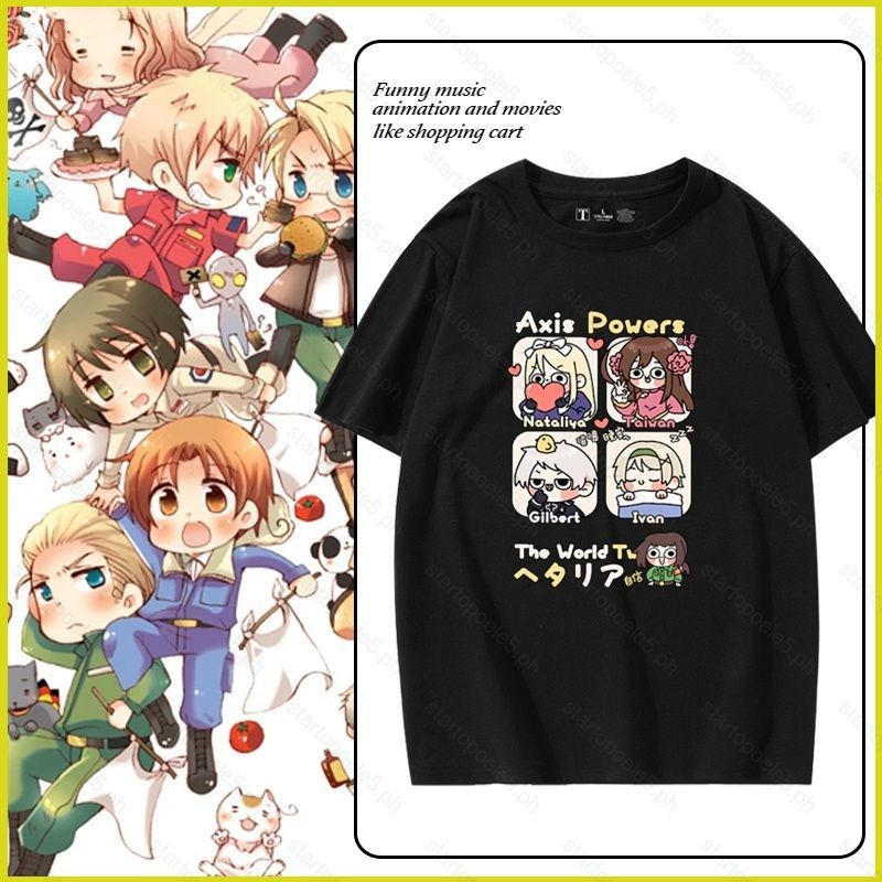 เสื้อยืดแขนสั้น Hetalia Axis Powers สำหรับฤดูร้อน