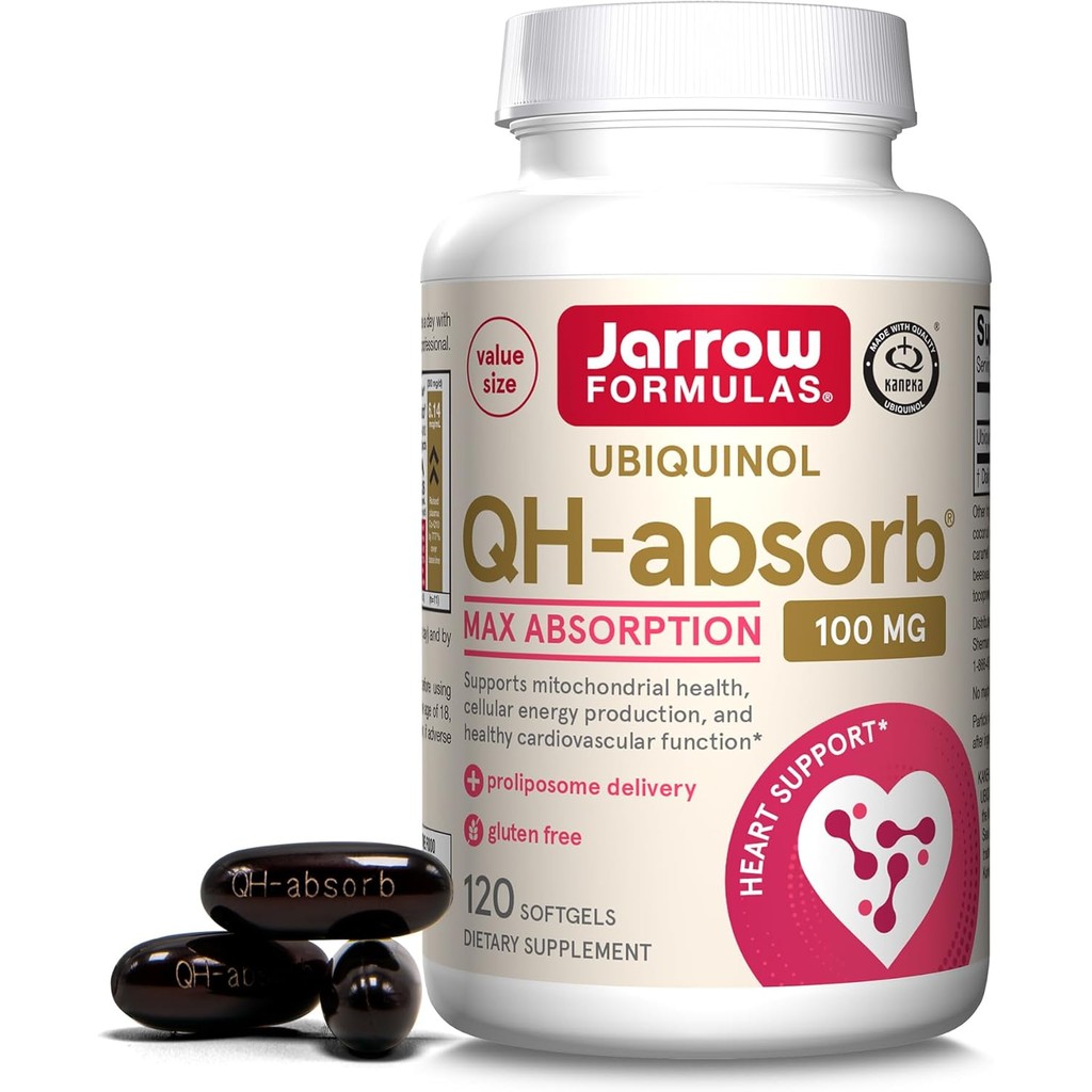 สูตร Jarrow QH-Absorbact 200 mg - 120 Softgels - Co-Q10 - Active Antioxidant รูปแบบของ Co-Q10 - รองร