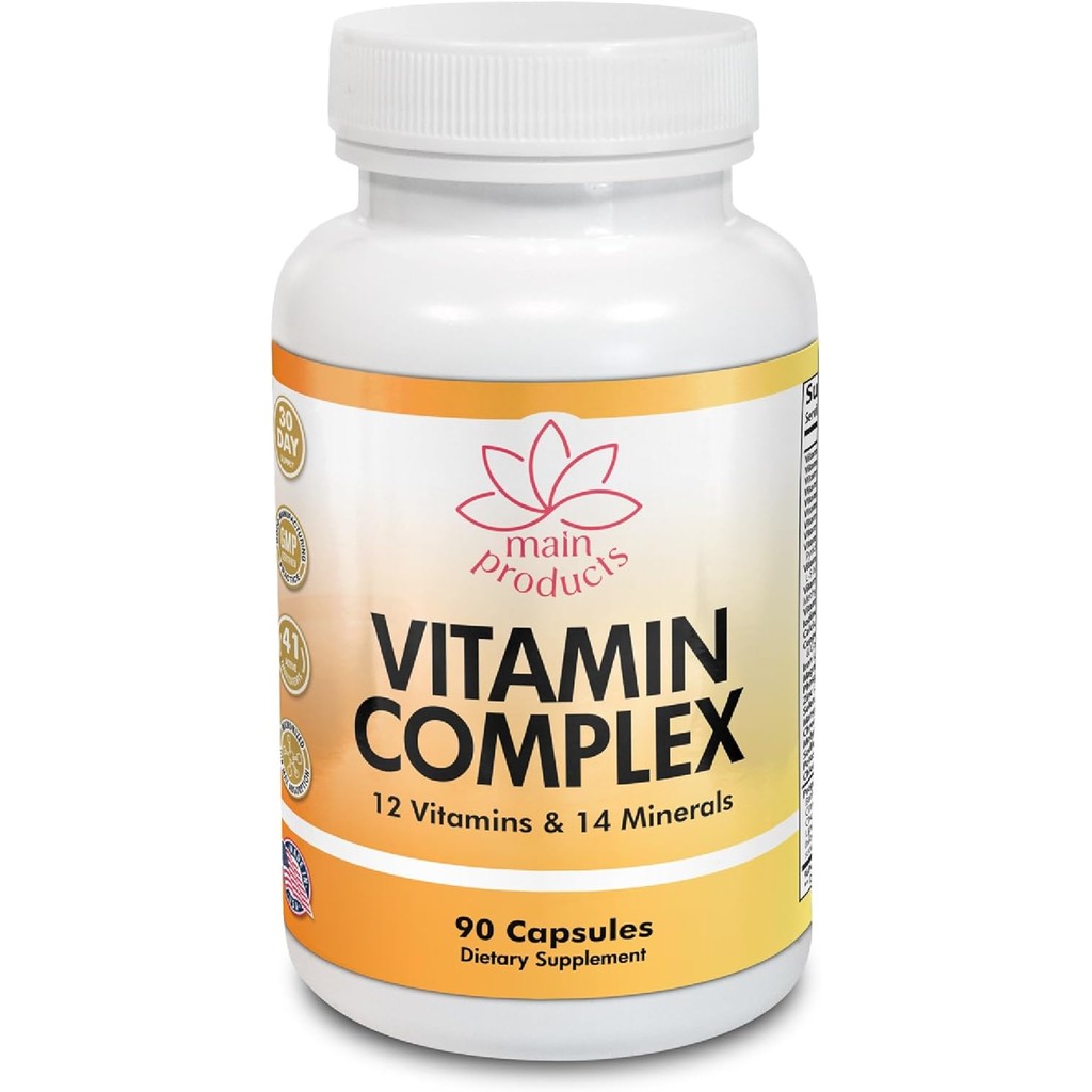 วิตามินคอมเพล็กซ์ วิตามินรวมและมัลติมิเนอรัลส์-12 วิตามินและแร่ธาตุ 14 ชิ้น วิตามินซี D3 E B1 B2 B3 
