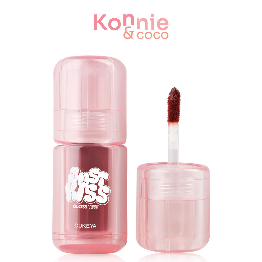 OUKEYA Just Kiss Lip Gloss Tint 2.5g #1 โอกิยะ จัสคิส ลิปกลอสทินท์ ปากดูฉ่ำวาว.