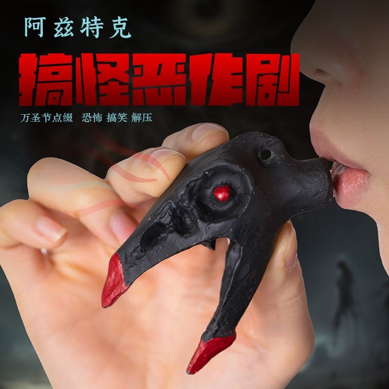 Aztec Prank สยองขวัญ Death กรีดร้อง Ghost Whistle Crow Bird Head อินเดีย Tricky ตลกของเล่นนกหวีด2025