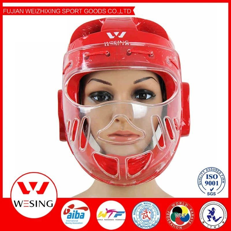 อุปกรณ์ป้องกันศีรษะเทควันโด Wesing karate headguard ดั้งเดิมพร้อมหน้ากากสําหรับการแข่งขันและฝึกซ้อม 