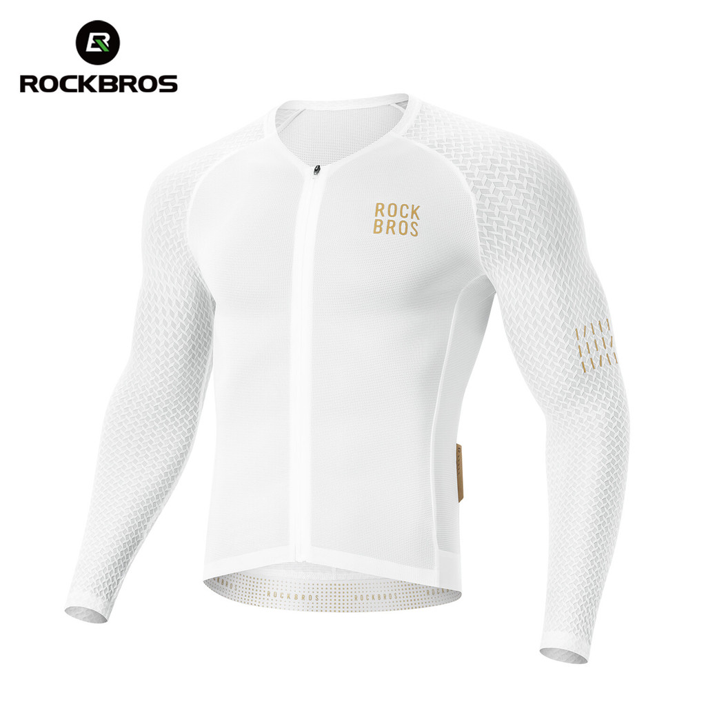 ROCKBROS ผู้ชายจักรยานย์ยืดหยุ่นระบายอากาศแห้งเร็วแขนยาวไม่มีรอยต่อพอดี จักรยานเสือภูเขา จักรยานถนนเสื้อผ้ากีฬากลางแจ้ง - รูปที่ 6