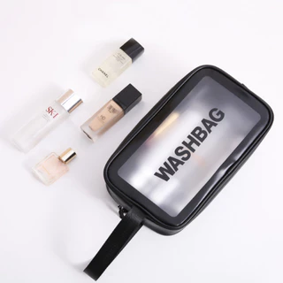 NICE กระเป๋าใส่เครื่องสำอาง กันน้ำ พร้อมส่ง สีขาว/สีชมพู/สีดำ กระเป๋าเครื่องสําอาง กระเป๋ากันน้ำ กระเป๋าแต่งหน้าแบบใส