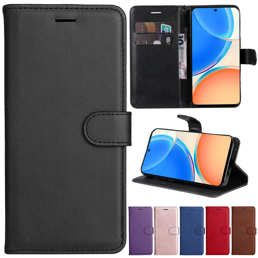 เหมาะสําหรับ Honor X8 X9 Flip Phone Leather Case Honor X40 70 30 Pro Wallet Clip Protective Cases
