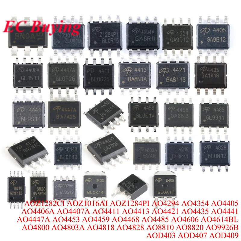 1 ชิ้น AOZ1282CI AOZ1016AI AOZ1284PI AO4294 AO4354 AO4405 AO4406A AO4407A AO4411 AO4421 AO44435 AO44