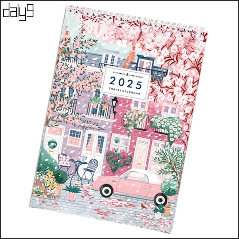 Dal 2025 Travel Journey Calendar 2025 ปฏิทินแขวนผนังแบบแขวน Planner 12 เดือนปฏิเสธจากเดือนมกราคม 202