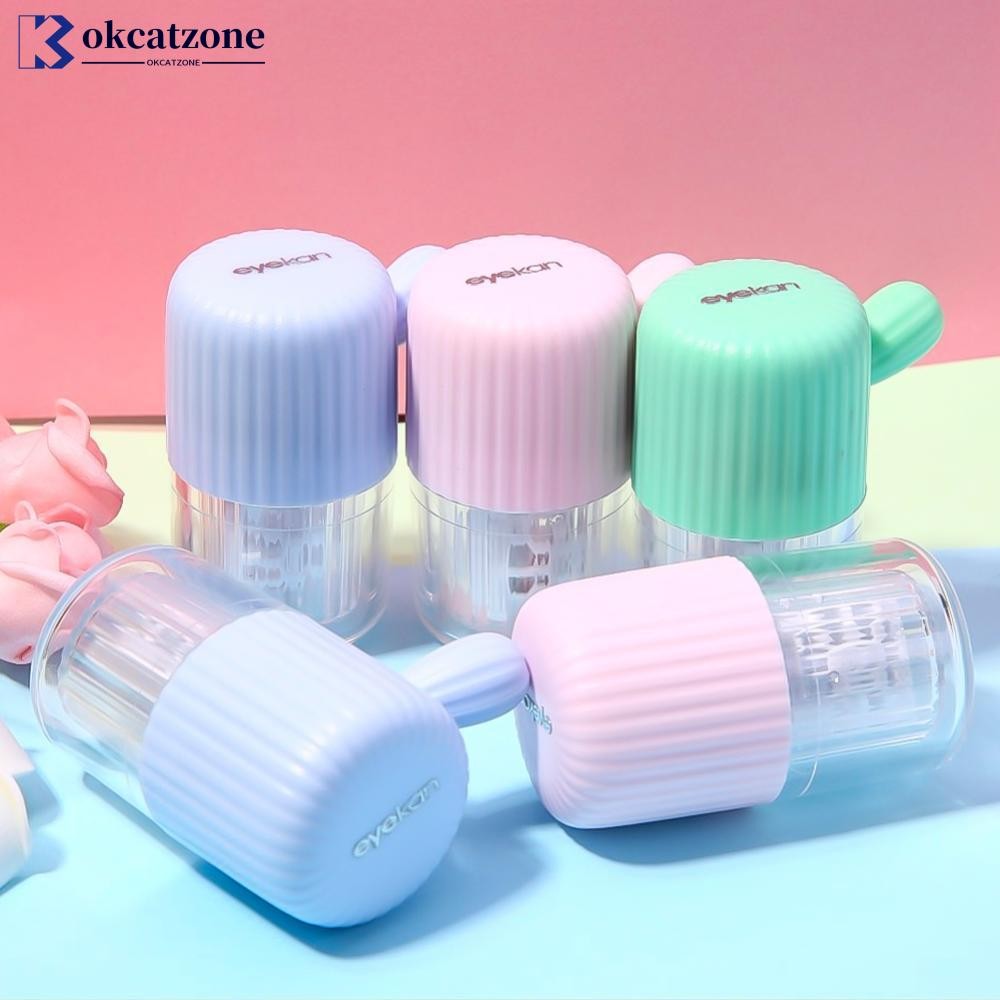 OKCATZONE คอนแทคเลนส์เครื่องซักผ้าการ์ตูนกระบองเพชรคอนแทคเลนส์เครื่องมือทําความสะอาดคอนแทคเลนส์สีทํา