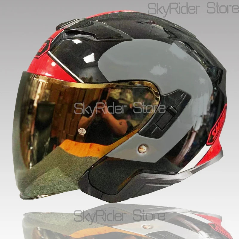 ReadyStockOpen Face Helmet shoei J-CRUISE 3/4 HelmetADAGIO TC-1 Double visor Matte Black Off Road Ra