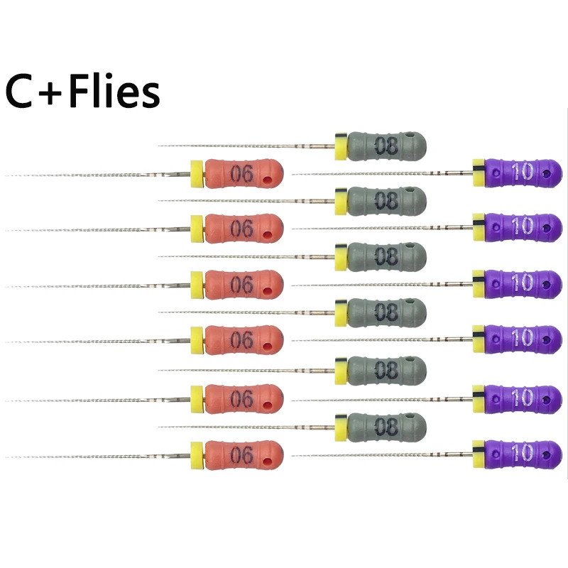 Denspay 6 ชิ้น/กล่องทันตกรรม C แฟ้ม Endodontic Root Canal ไม่อุดตันแฟ้มสแตนเลส 6 # 8#10# 12.5# 15# ต