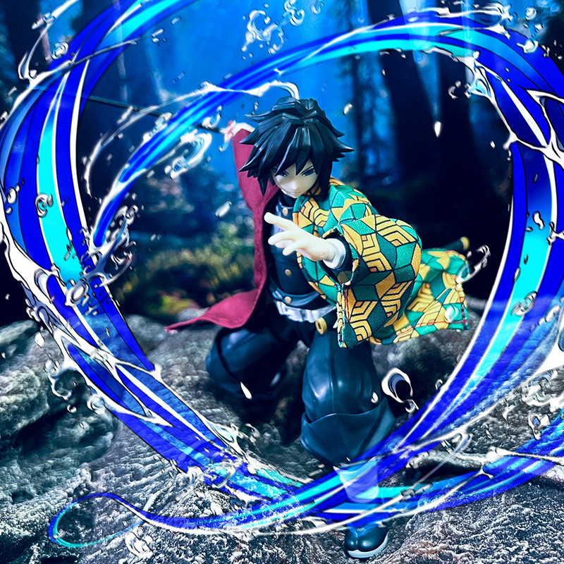 [เสื้อคลุม shangi] SHF Demon Slayer Blade Tomioka Giyuu ผ้าคอลัมน์น้ําไม่มีรุ่น