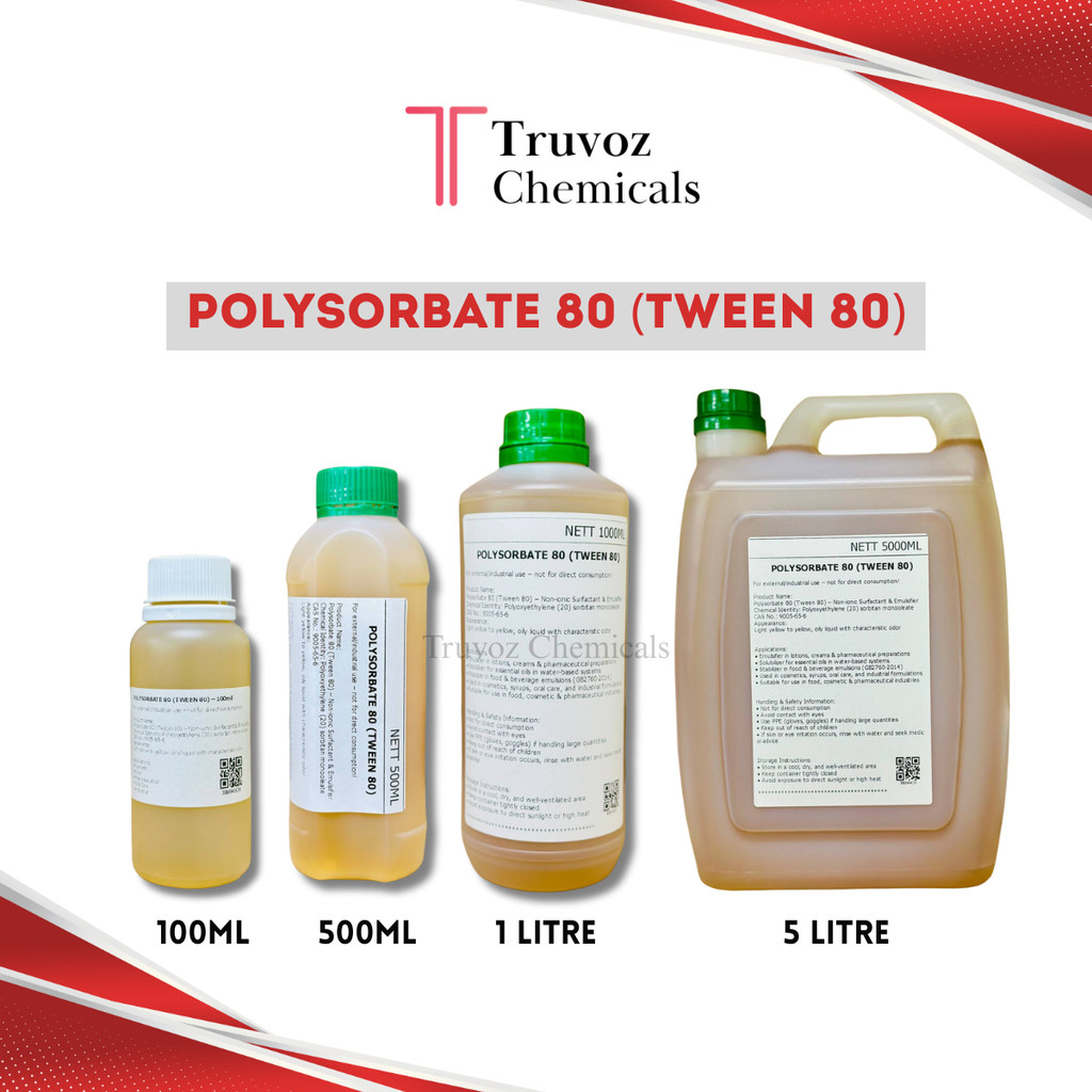 Polysorbate 80 / Tween 80 – เครื่องปรับ Emuls Food Grade [100mL / 500mL / 1L] | Solubiliser | เครื่อ