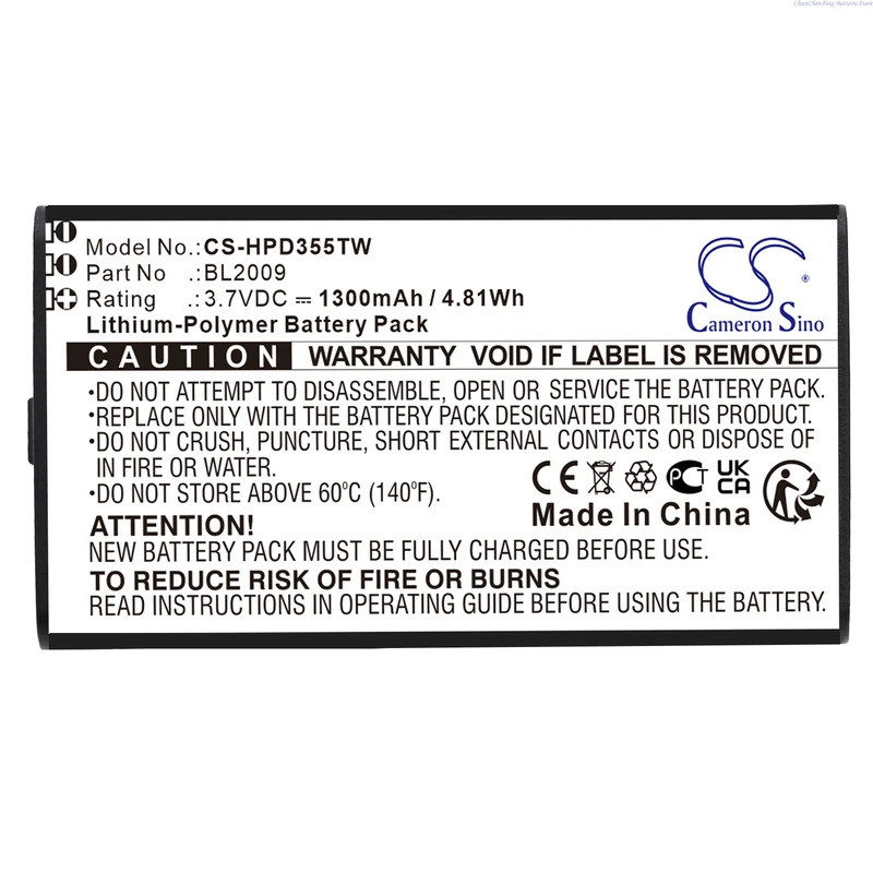 Cameron Sino 3.7V 1300mAh แบตเตอรี่วิทยุสองทาง BL2009 สําหรับ Hytera PD355 PD365 PD375 PF355LF PD365