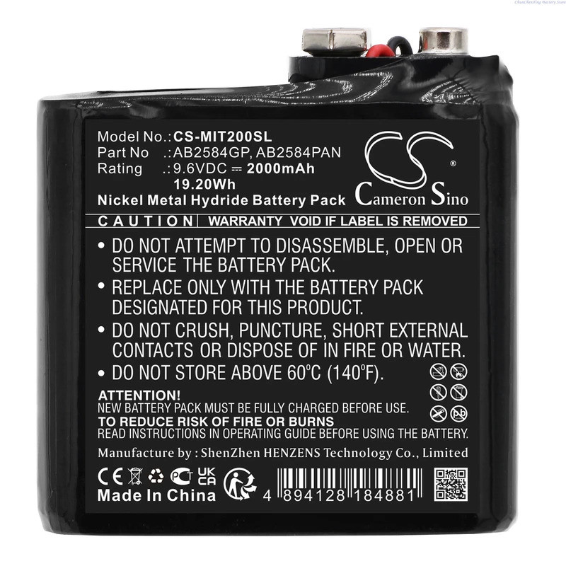 Cameron Sino 9.6V 2000mAh แบตเตอรี่บ้านอัจฉริยะ AB2584GP,AB2584PAN สําหรับ Megger Time Domain Reflec