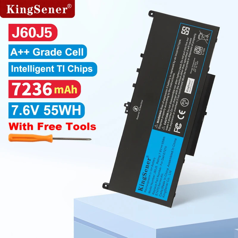 KingSener J60J5 7.6V แบตเตอรี่แล็ปท็อปสําหรับ DELL Latitude E7270 E7470 Series J60J5 R1V85 MC34Y 242