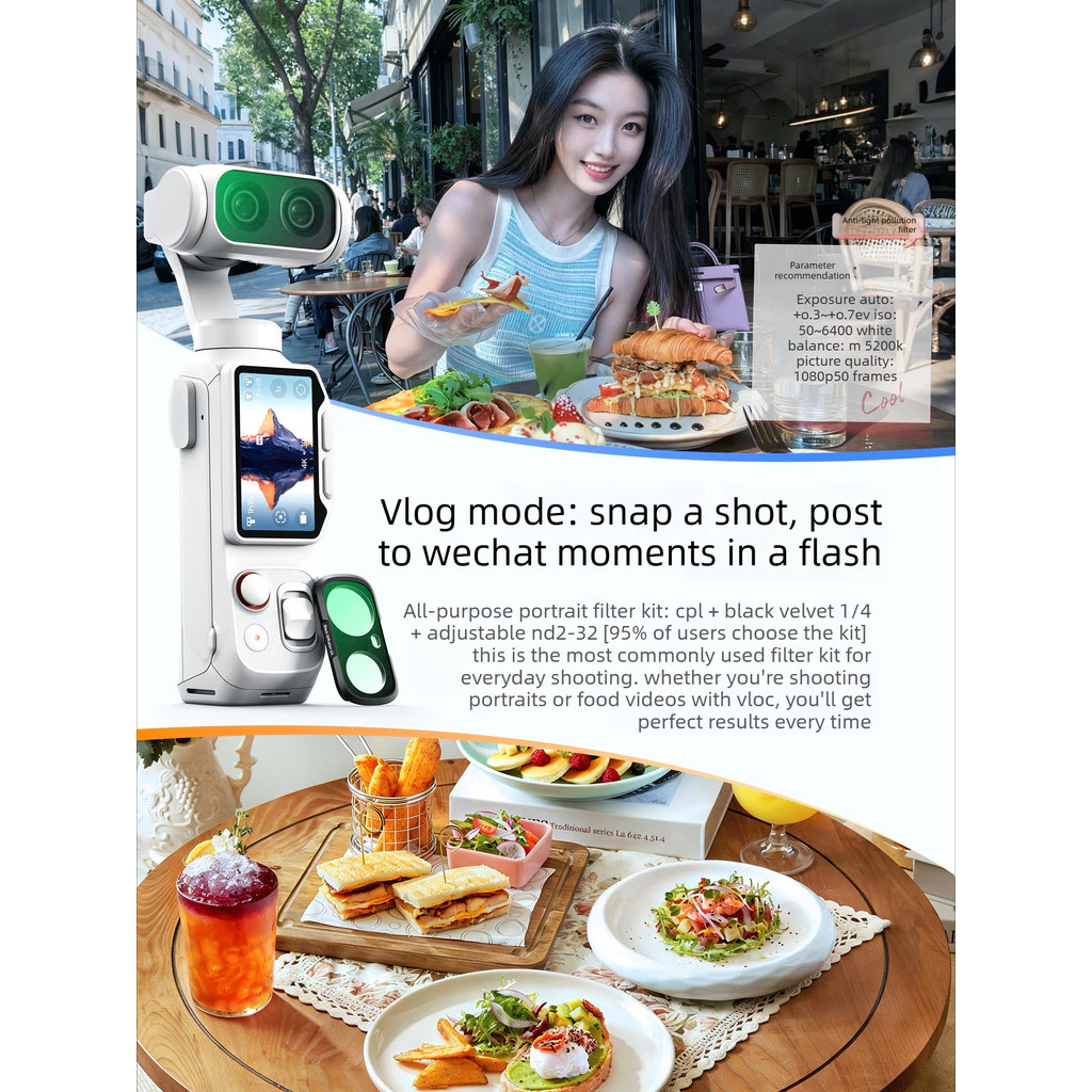K&F CONCEPT สําหรับชุดกรอง Insta360 Luna Ultra แม่เหล็ก UV /CPL/ND/Black Pro-Mist/เครื่องขยายเสียงแสงอ่อน/เลนส์มุมกว้าง thumbnail 6