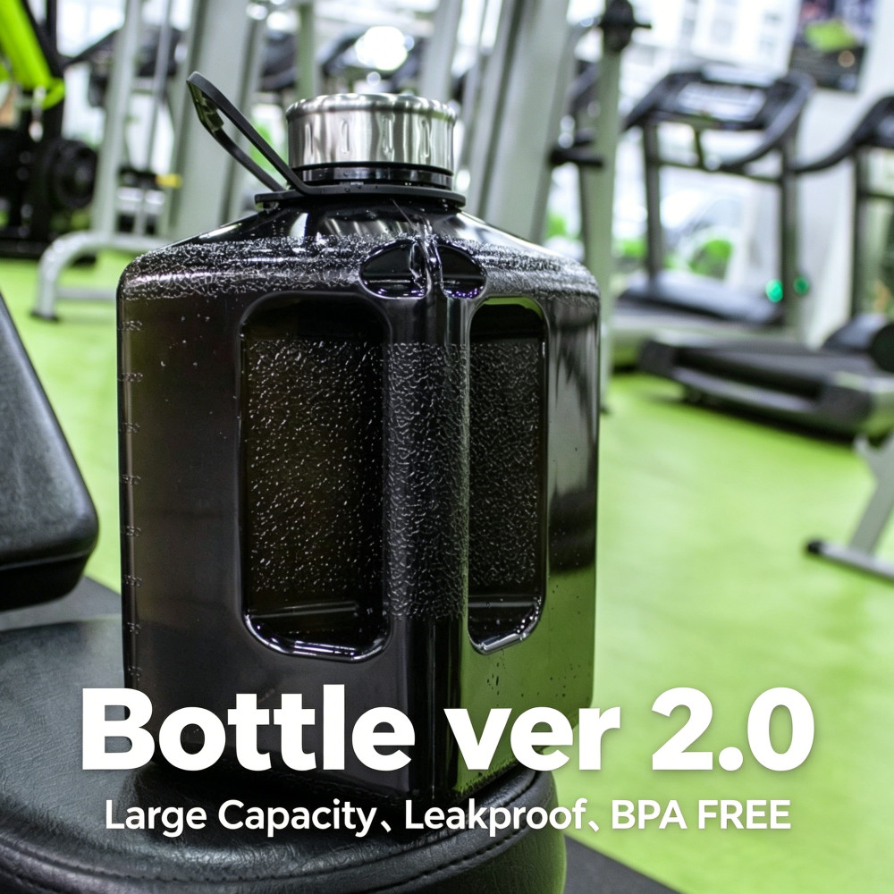 ขนาดใหญ่ 2.7L Leakproof Magnetic BPA FREE ver. ขวดฟิตเนสยิม 2.0