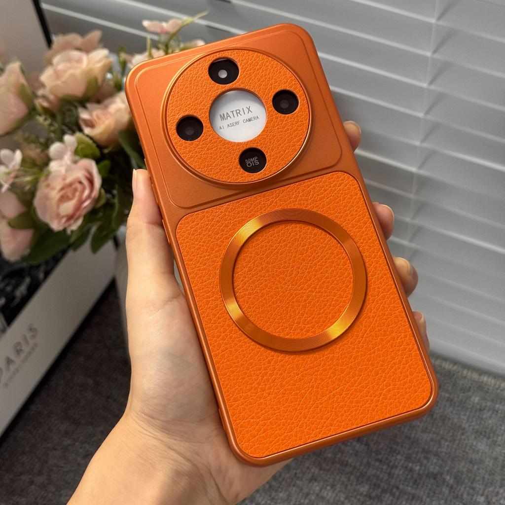 สําหรับ Honor X9D X9B 5G ทันทีเปลี่ยน 17 หนังแม่เหล็กเคสโทรศัพท์ลายลิ้นจี่ Anti-Drop ขนาดใหญ่ดูหน้าต่าง TPU กรณี