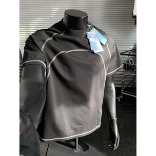 MEFEEE ผู้ชายหลวม Fit Quick Dry Breathable Gym เสื้อยืด Outseam Active Design วิ่งกีฬา Tee